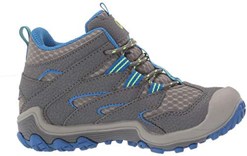 Merrell Chameleon 7 Access MID WTRPF Hiking Boot, Grey/Blue, 3 US Unisex Little Kid