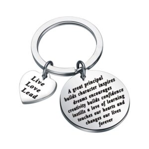 myospark principal keychain a great principal builds character inspires school principal jewelry retirement thank you gift (principal keychain)