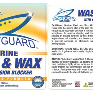 YachtGUARD Marine Wash N Wax - Soap and Wax Concentrate Boat Cleaner for Wet and Dry Vehicles, Detail Spray Safe Enough for All Boat Parts and Multi Surfaces, Biodegradable (64 Oz Bottle)