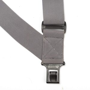 MELOTOUGH 2inch Wide Elastic Unisex Trucker Suspenders - Grey, Comfort version with Gripper Clasp - Holding up pants