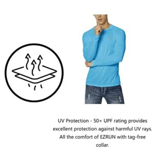 EZRUN Mens Sun Protection Swim Shirt Lightweight UV Sun Shirts Quick Dry UPF 50+ Fishing Shirts