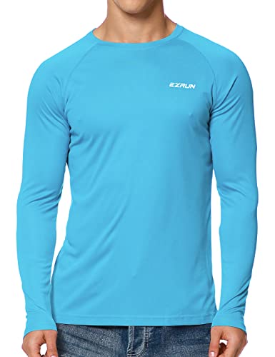 EZRUN Mens Sun Protection Swim Shirt Lightweight UV Sun Shirts Quick Dry UPF 50+ Fishing Shirts