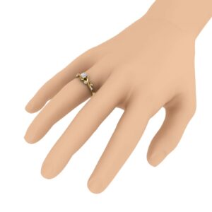 FINEROCK 1/5 Carat Diamond Engagement Rings in 14K Yellow Gold (Ring Size 5) (I1-I2 Clarity)