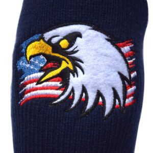 USA Flag Eagle Embroidered Knitted Golf headcovers for 460cc Driver Wood POM POM Head Club Covers