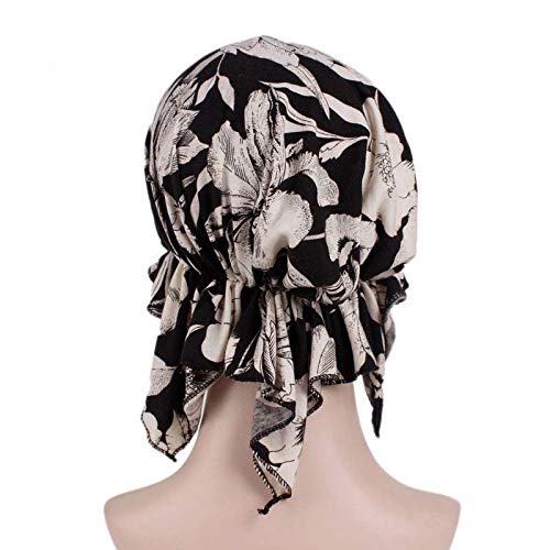 Pre Tied Chemo Head Scarf 3 Packed Beanie Skull Cover Cap for Women (Set1)