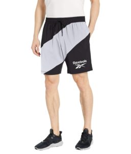 reebok workout ready woven graphic short, black, x-small