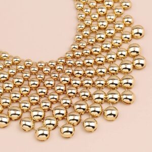 MEIDIJINGBEI gold statement necklaces for women Collar Necklace Glossy Metal Exaggerated Necklace for Women Glamour Necklace collar jewelry (Gold)