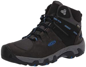 keen men's steens mid wp hiking boot, black, 9