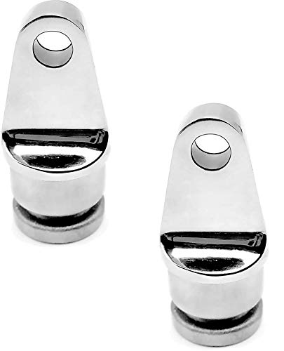 Amadget 2PCS Stainless Steel Boat Bimini Top Fitting Round Inside Eye End Hardware for O.D. 7/8”Tube