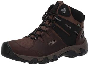 keen mens steens mid height leather waterproof hiking boot, canteen/black, 11.5 us