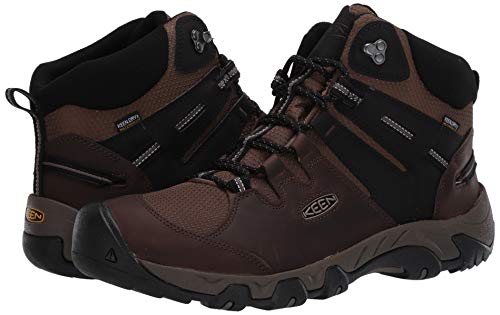 KEEN mens Steens Mid Height Leather Waterproof Hiking Boot, Canteen/Black, 11.5 US