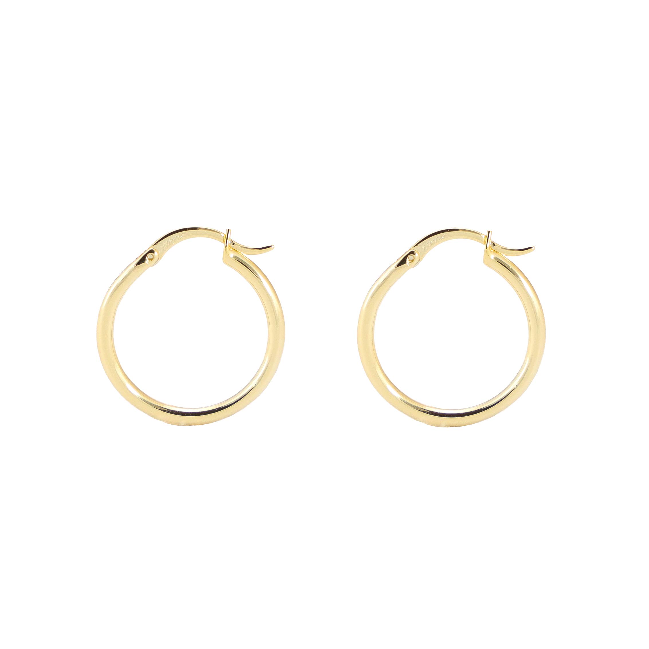 Small Hoop Earrings for Women - 18k Gold Plated Earrings. 25mm Diameter and 2mm Thickness, Thin Hoop Earrings For Girls. Great Jewelry Gift For Womens