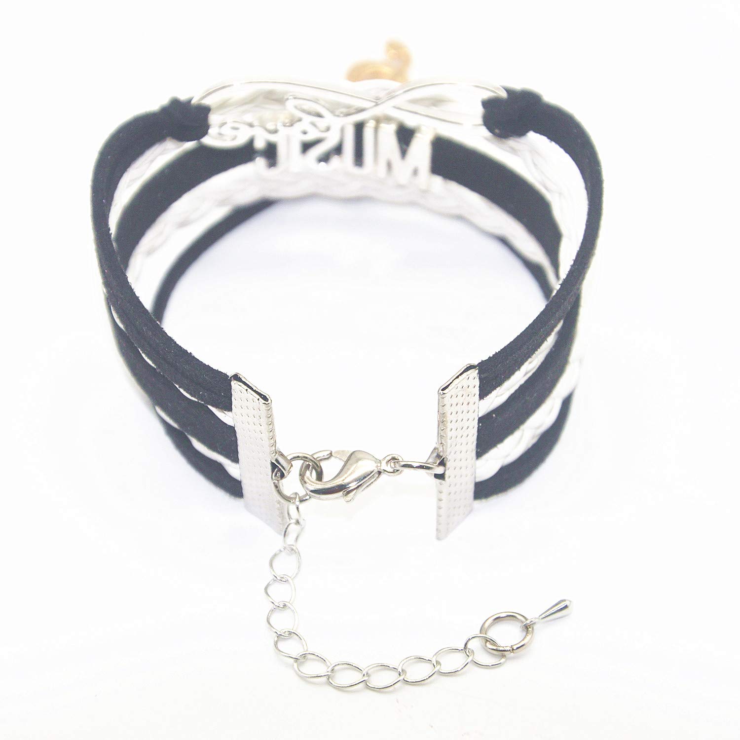 HCChanshi Music Bracelet Musical Jewelry Infinity Love Music Bracelet For Music Fans, Music Lovers, Music Teacher, Music Themed Jewelrys (Black and White)