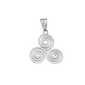 Dazzling 925 Sterling Silver Irish Celtic Knot Triskele Triple Spiral Charm Pendant