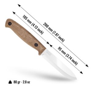 BPS Knives BS1FT CSH - Full-Tang Fixed-Blade Knife - Sharp Carbon Steel Bushcraft Knife With Sheath - Survival Compact Knife - Outdoor Knife - Tactical Camp Knife