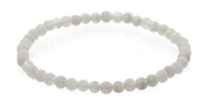 ltc designs glossy 4mm round moonstone stretch bracelet, 6.5"