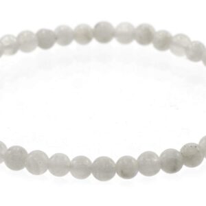 LTC Designs Glossy 4mm Round Moonstone Stretch Bracelet, 6.5"