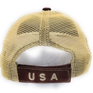 Honor Country US Flag Baseball Hat USA American Trucker Cap Rust Burgundy