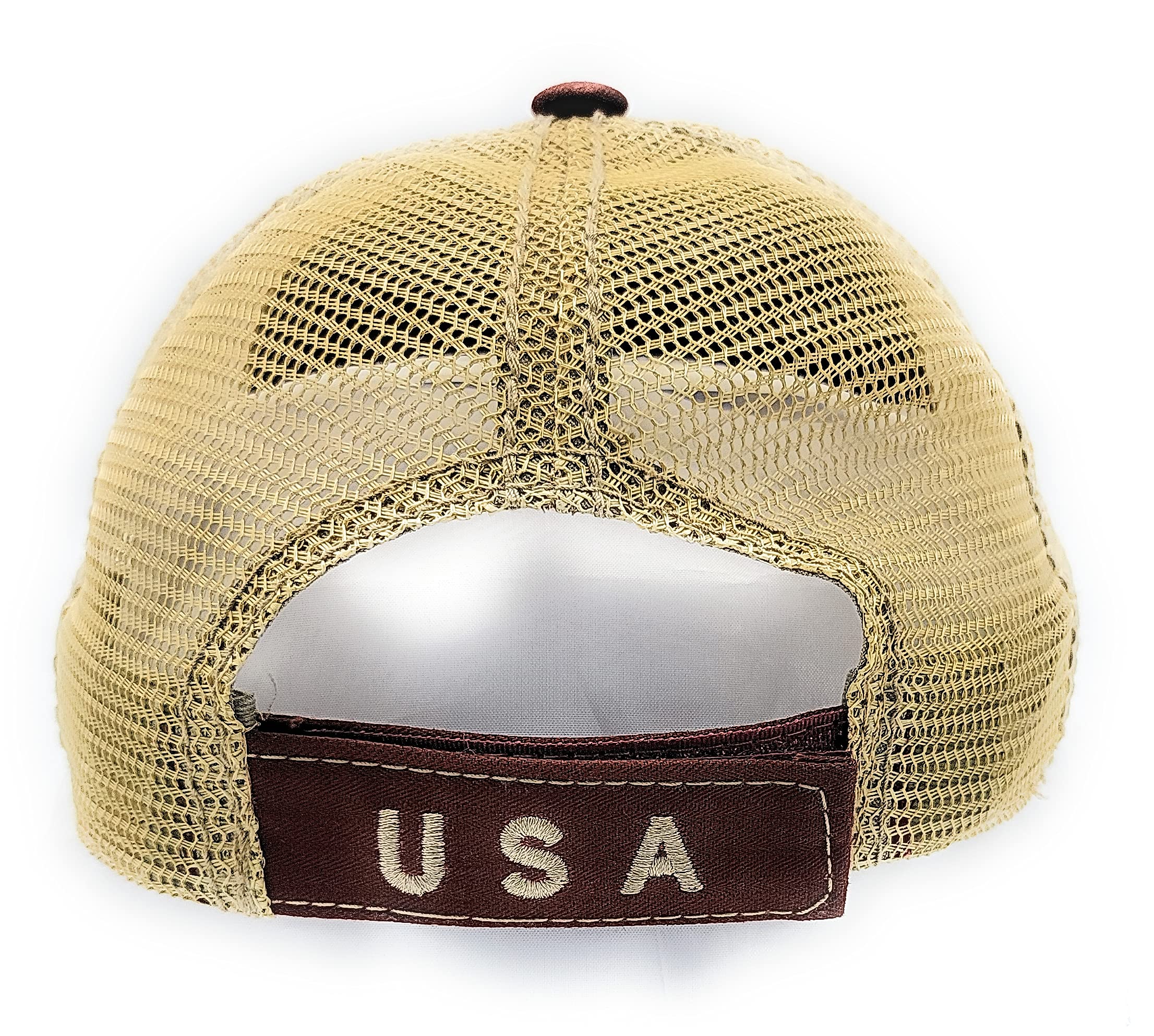 Honor Country US Flag Baseball Hat USA American Trucker Cap Rust Burgundy