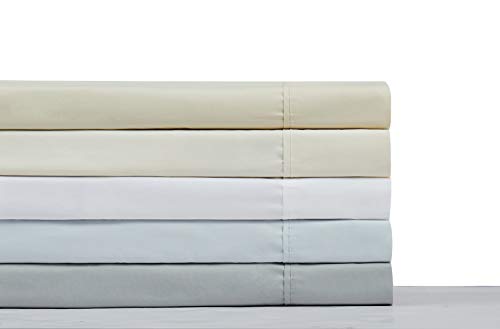 Charisma Percale Cotton 400 Thread Count Sheet Set, Queen, White