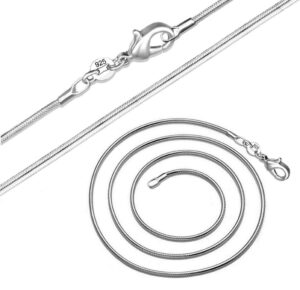 goldenchen fashion 925 sterling silver 1mm snake chain necklace jewelry chain 16" - 30" for men & women (16 inches)