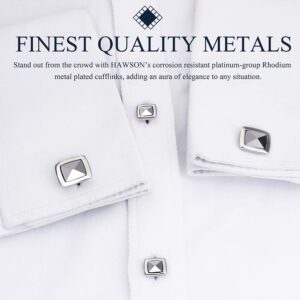 Cufflinks and Studs for Men-Fashion Mens Grey Stone Cufflinks and Tuxedo Shirt Studs Set for Regular Weeding Business Accessories