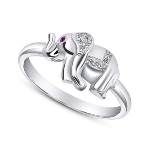 jewelry by debbie 925 sterling silver lucky elephant cz ring rhodium plated (9)