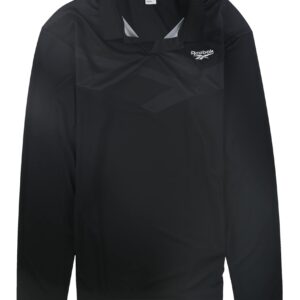 Reebok Men's Classic Collared Long Sleeve Jersey Shirt, Black, X-Small