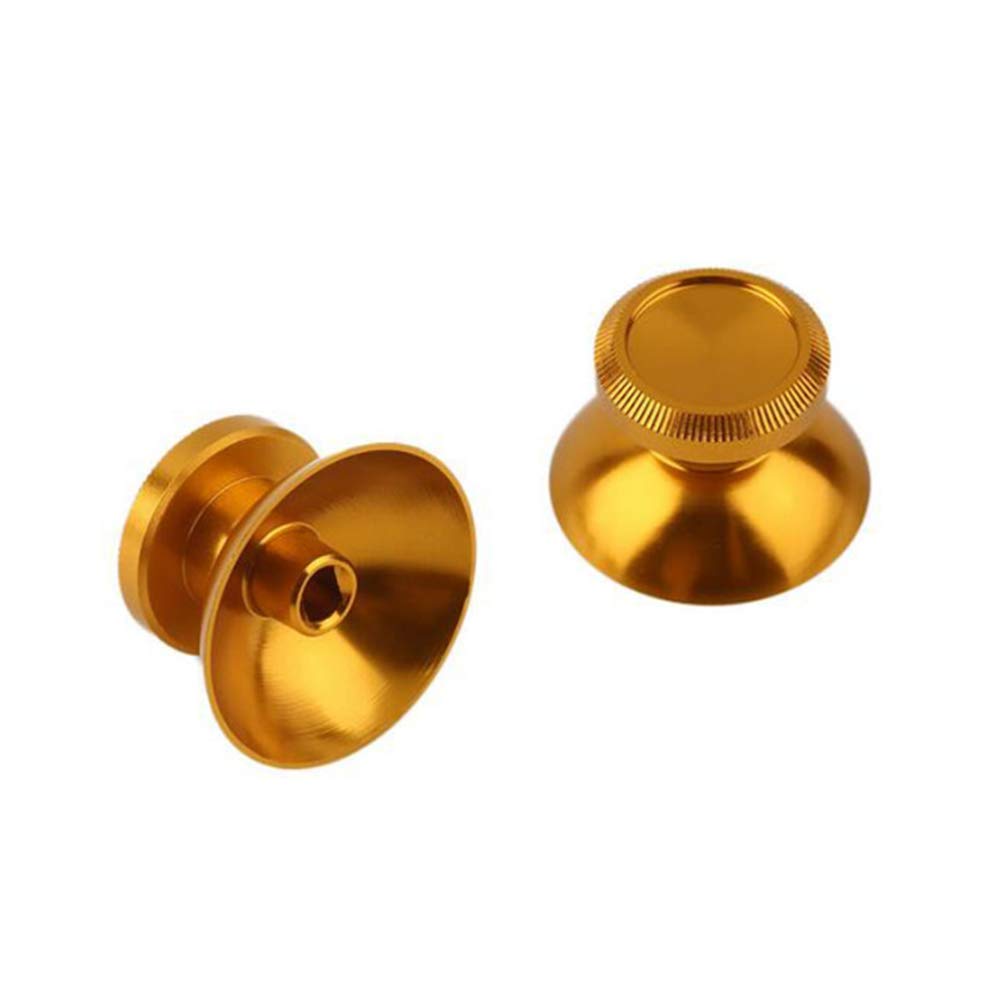 Metal Analog Joystick Thumb Sticks Cap Grips Cover for Xbox360 Controller (Gold)