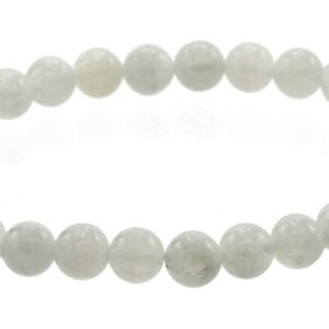 LTC Designs Shiny 6mm Round Moonstone Stackable Stretch Bracelet, 7" for Men, Women,and Teens.