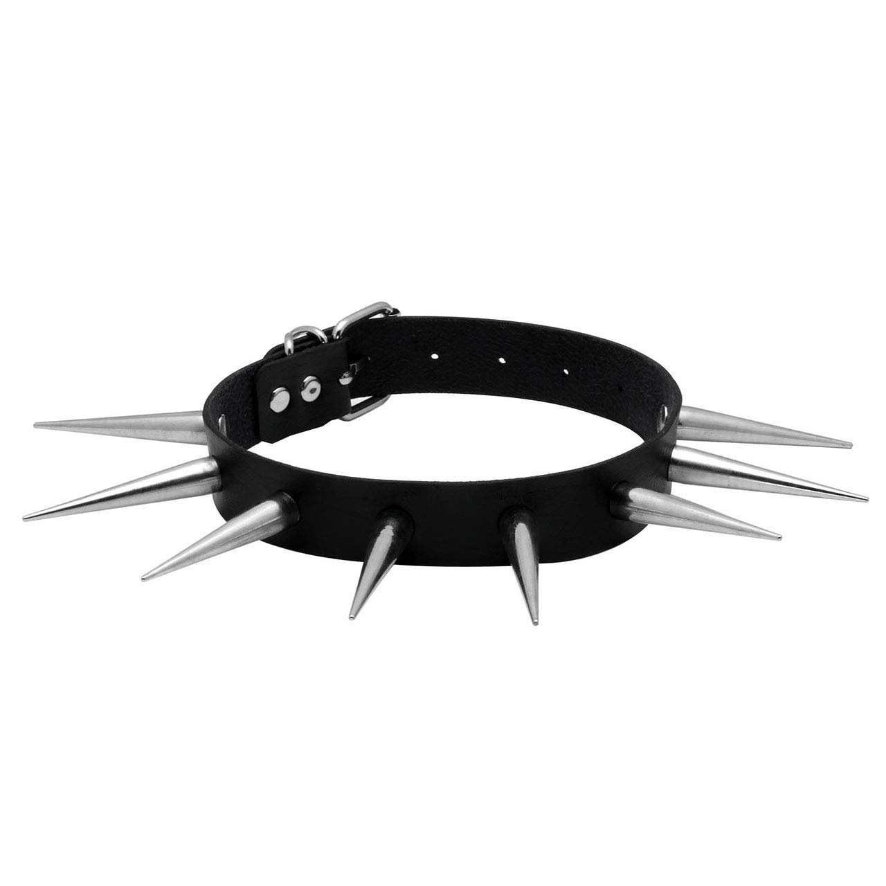 Manfnee 1PCS Punk Gothic Collar PU Leather Spike Studded Vintage Choker Necklace for Men Women Black