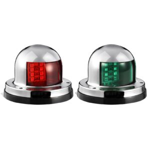 Partsam 2Pcs Marine Boat Light, Red Green LED Bow Navigation Lights, Deck Port Side Starboard Lights Sailing Signal Light for Pontoon Yacht Sailboat Speedboat Fishing Boats, IP67 Waterproof, DC 12V