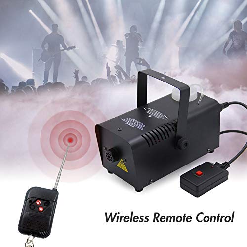 ATDAWN Halloween Fog Machine, Professional Wireless Remote Control Portable Smoke Machine for Holidays Parties Weddings - Quick Generation of Huge Fog 2000 CFM, with Fuse Protection - Metal Black