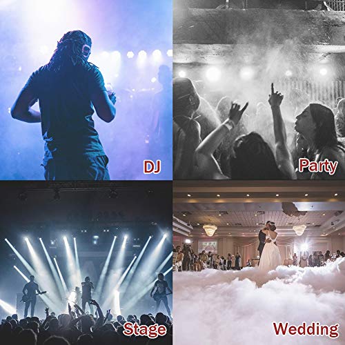 ATDAWN Halloween Fog Machine, Professional Wireless Remote Control Portable Smoke Machine for Holidays Parties Weddings - Quick Generation of Huge Fog 2000 CFM, with Fuse Protection - Metal Black