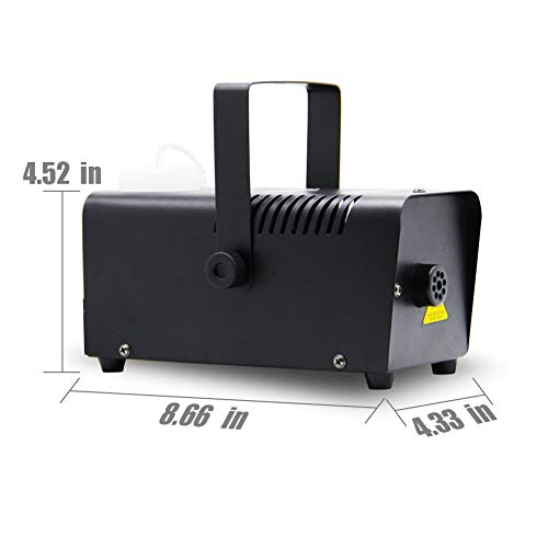 ATDAWN Halloween Fog Machine, Professional Wireless Remote Control Portable Smoke Machine for Holidays Parties Weddings - Quick Generation of Huge Fog 2000 CFM, with Fuse Protection - Metal Black