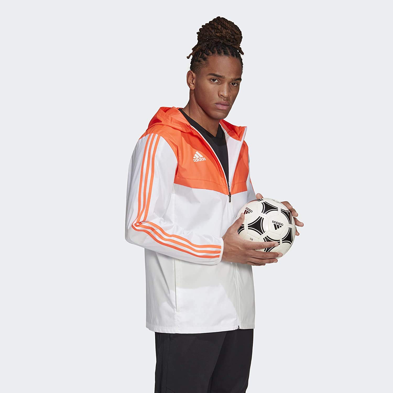 adidas Adidas Football Soccer Tiro Windbreaker Men, White/Solar Red, X-Large