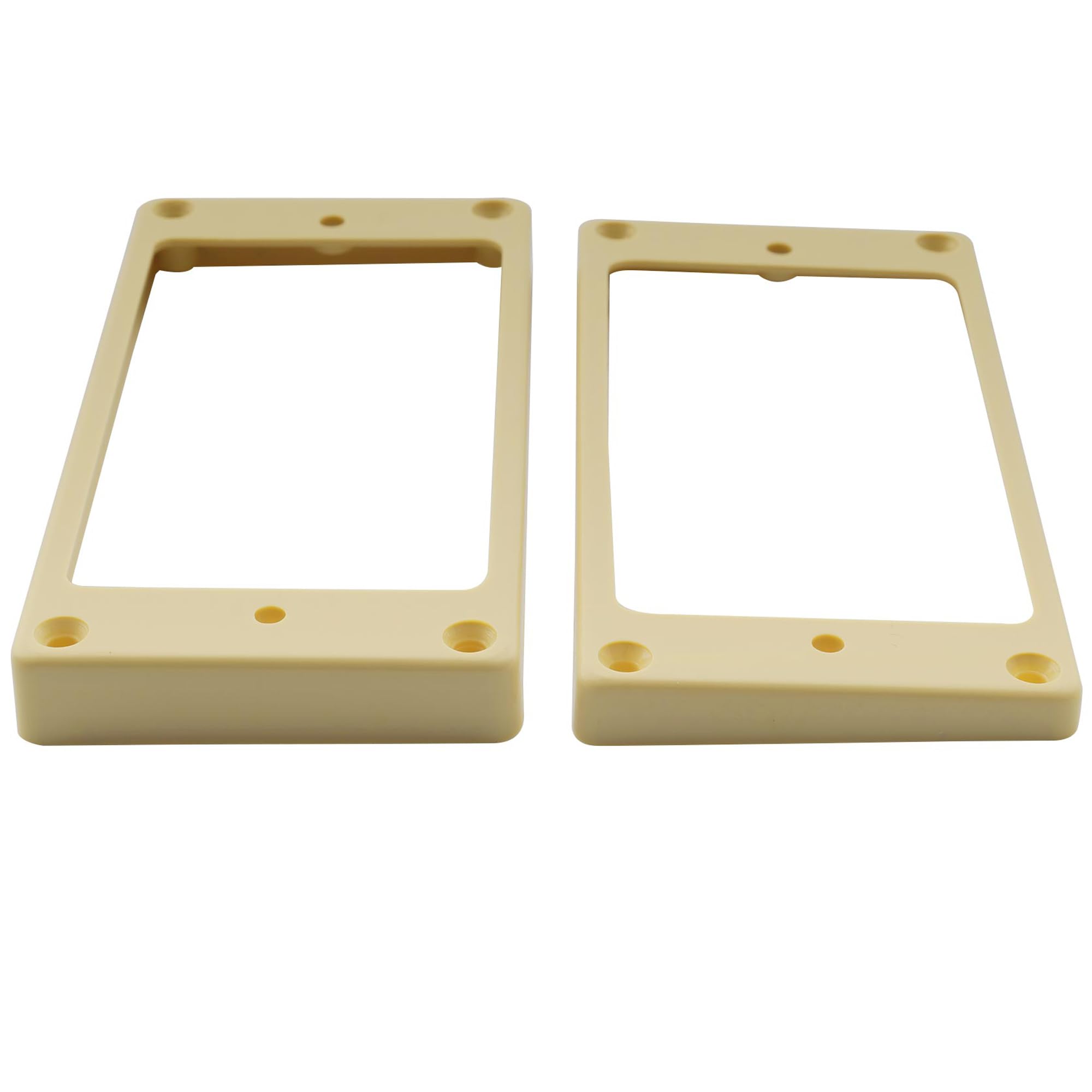 Musiclily Pro Plastic Curved Bottom Humbucker Pickup Rings Neck Bridge Pickup Frame Set for China Made Epiphone Electric Guitar, Cream