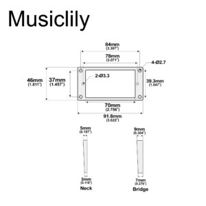 Musiclily Pro Plastic Curved Bottom Humbucker Pickup Rings Neck Bridge Pickup Frame Set for China Made Epiphone Electric Guitar, Cream