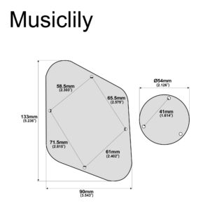 Musiclily Pro LP Control Back Plate and Switch Plate Cavity Cover for China Made Epiphone Les Paul Standard, 1Ply Black