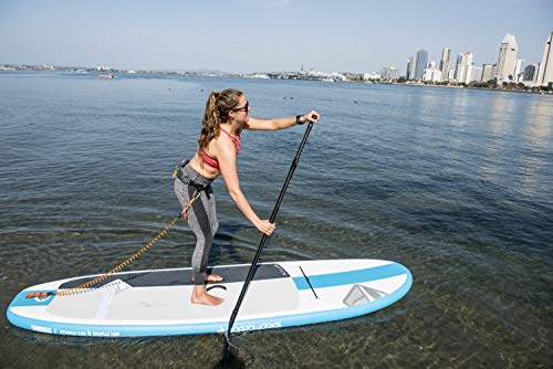 Boardworks SHUBU Riptide Inflatable Stand-Up Paddle Board (iSUP) | SUP Package Includes Three Piece Paddle, Carry Bag and Pump (SUP) Complete Kit | 10’6”, Blue/White/Grey