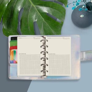 A7 Planner Refill, A7 Agenda Refill Diary Note Daily Plan Paper for Filofax,6 Hole/100gsm Paper Removable Planner Inserts 6 Rings, 4.84 x 3.23'', Harphia