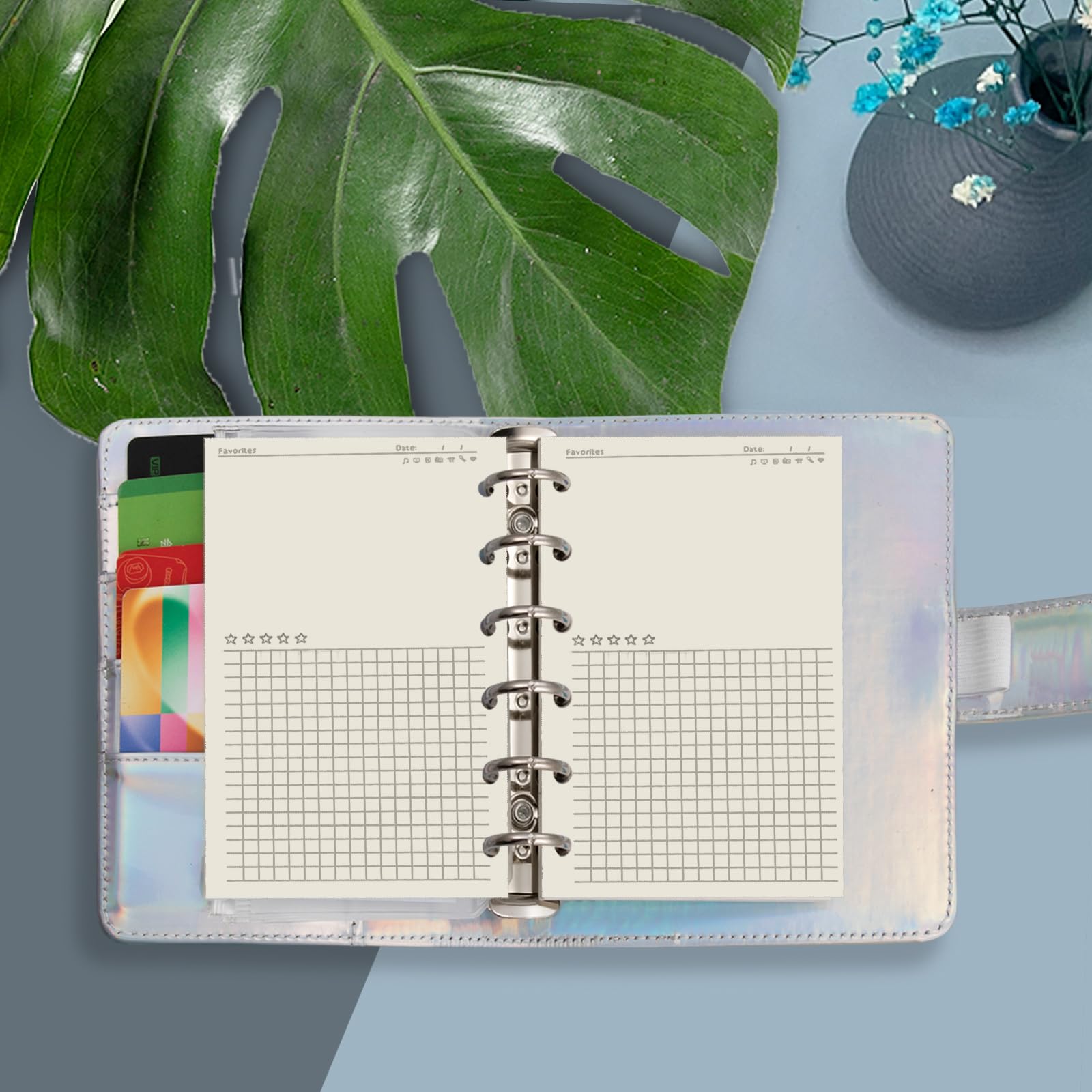 A7 Planner Refill, A7 Agenda Refill Diary Note Daily Plan Paper for Filofax,6 Hole/100gsm Paper Removable Planner Inserts 6 Rings, 4.84 x 3.23'', Harphia