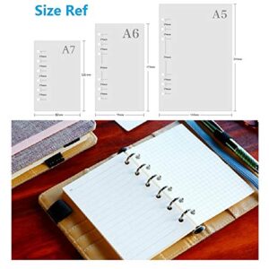 A7 Planner Refill, A7 Agenda Refill Diary Note Daily Plan Paper for Filofax,6 Hole/100gsm Paper Removable Planner Inserts 6 Rings, 4.84 x 3.23'', Harphia