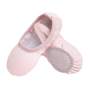 Stelle Canvas Ballet Shoes Toddler Girls Ballet Slippers No-Tie Boys Dance Shoes(Ballet Pink,11 Little Kid)