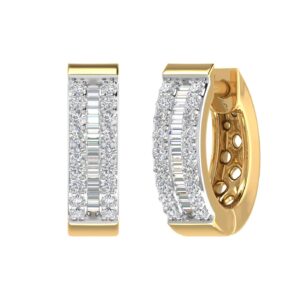 1/4 Carat Diamond Hoop & Huggies Earrings in 10K Yellow Gold