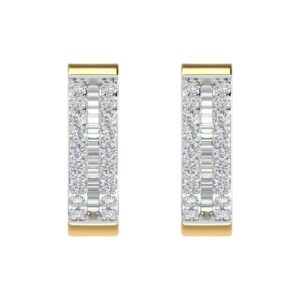 1/4 Carat Diamond Hoop & Huggies Earrings in 10K Yellow Gold