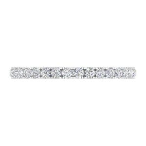 FINEROCK 1/2 Carat Diamond Wedding Band Ring in 14K White Gold (Ring Size 4.5) (I1-I2 Clarity)