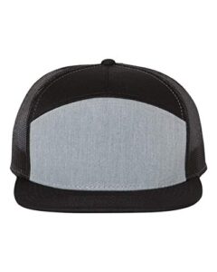 richardson - seven-panel trucker cap - 168 | one size | heather grey/black