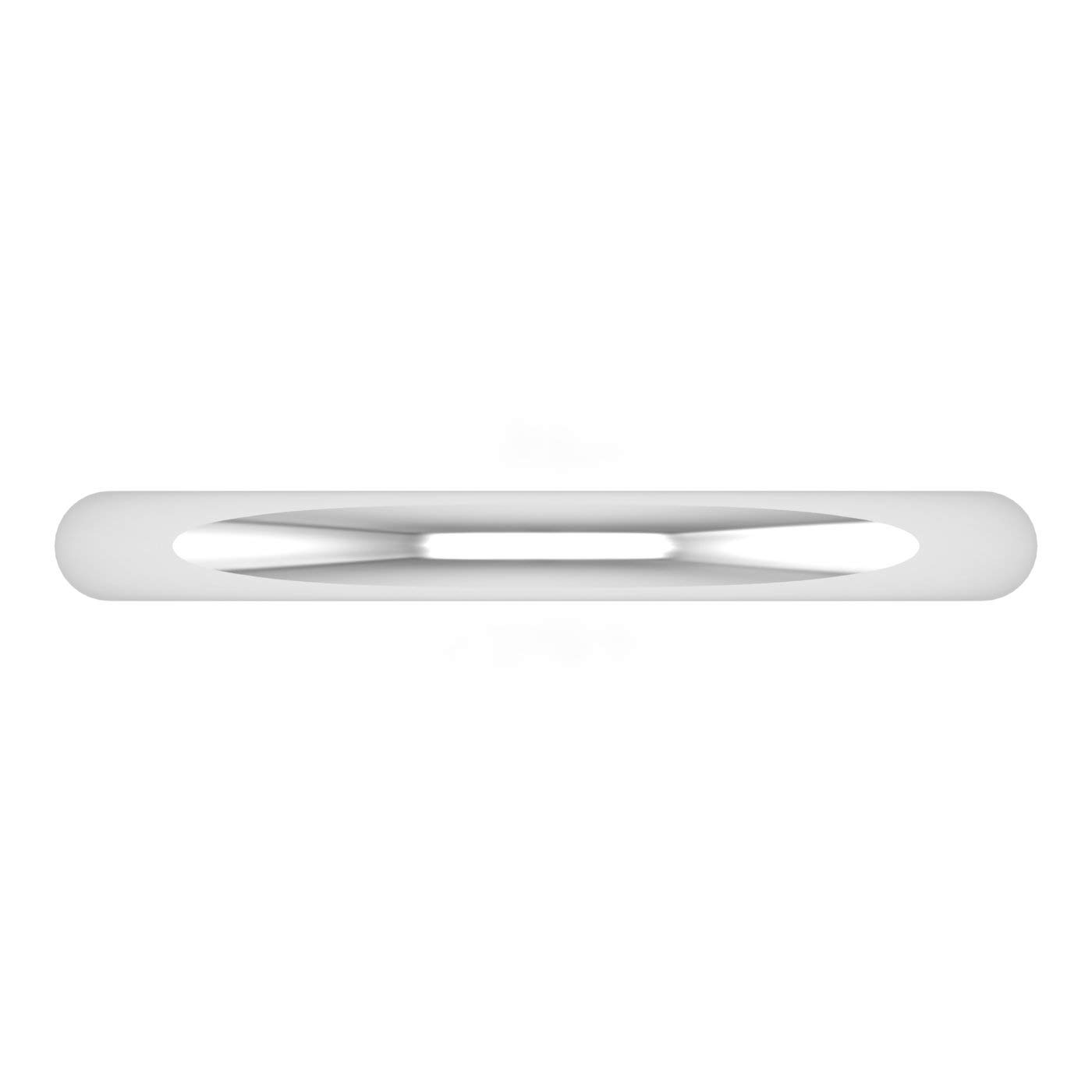 14K White Gold 2.5mm Plain Wedding Band (Ring Size 6)