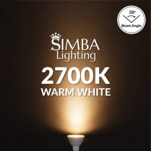 Simba Lighting LED MR16 5W 12V Light Bulb (6 Pack) 35W to 50W Halogen Spotlight Replacement for Landscape, Accent, Track Lights, Desk Lamps, FWM C EXN, GU5.3 Bipin Base, 2700K Warm White, Not Dimmable